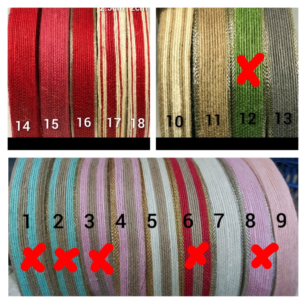 10 YARD - 2.5 CM |  PITA GONI WARNA 1 INCH