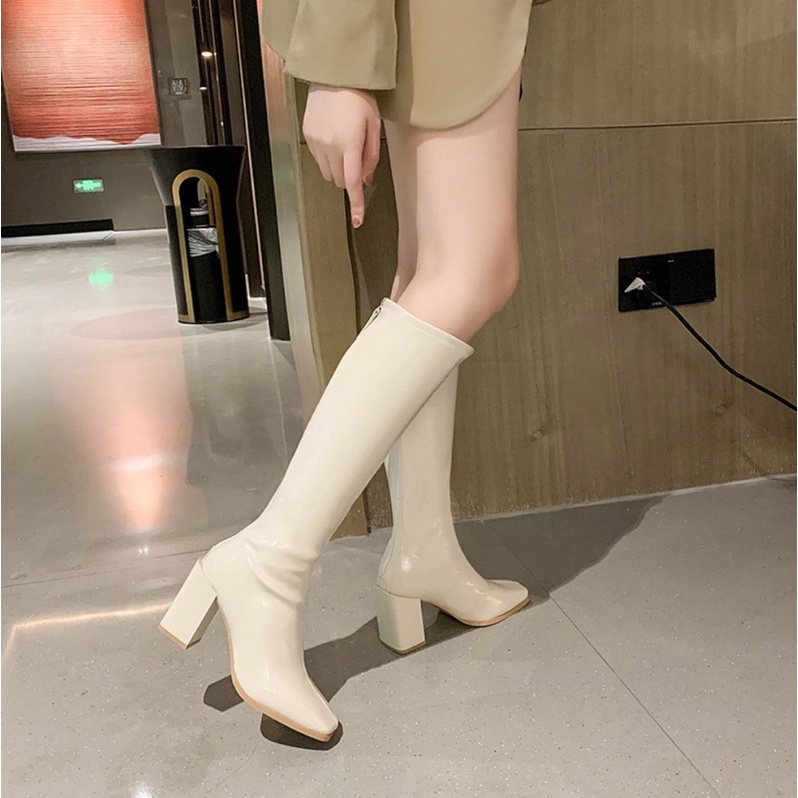 Wateproof Knee High Boots With Heels Boots Tinggi Selutut