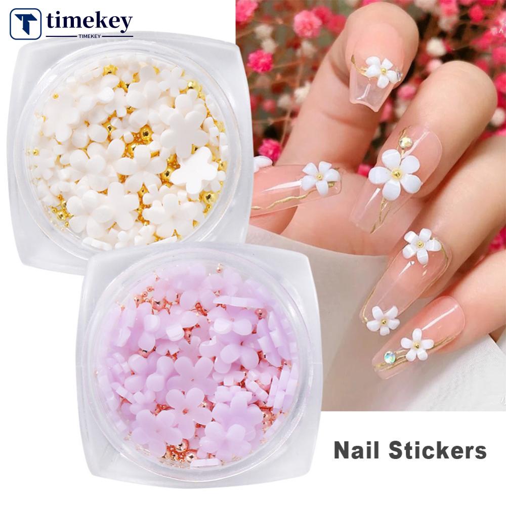 Timekey A7K4 Kelopak Bunga Bahan Resin Untuk Dekorasi Nail Art DIY