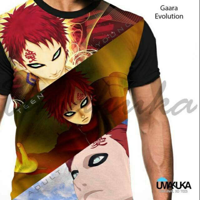 Kaos Gaara Evolution karakter film kartun anak anime Naruto shippuden komik manga ootd Umakuka 3d