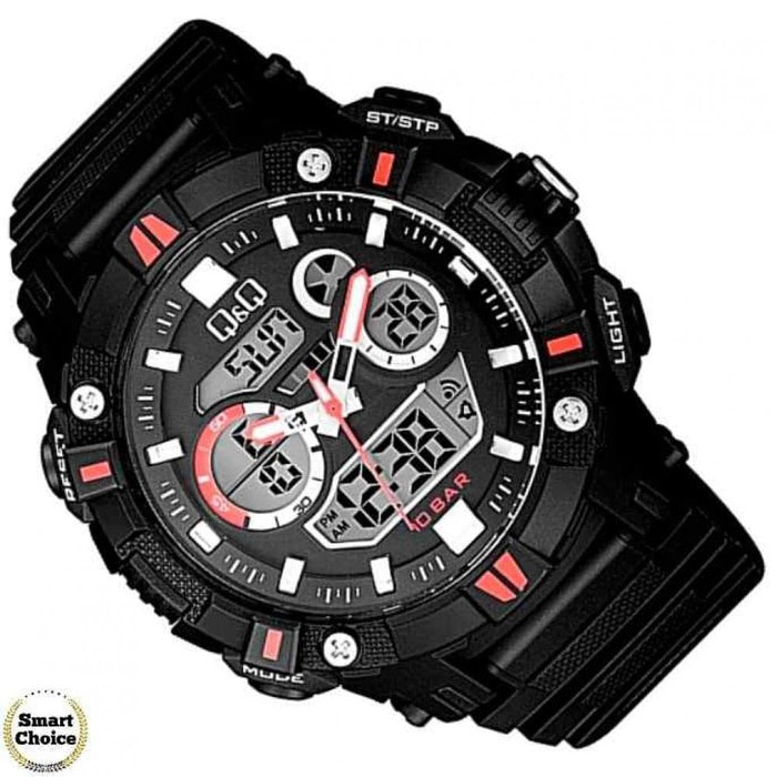 Q&Q QnQ QQ Analog Digital Jam Tangan Pria Hitam GW88J003Y Original