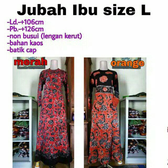 Gamis Batik Tuban Bahan Kaos Adem, Batik Cap