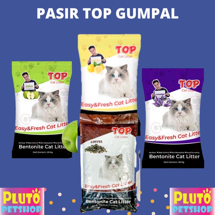 PASIR TOP 10L PASIR KUCING GUMPAL WANGI