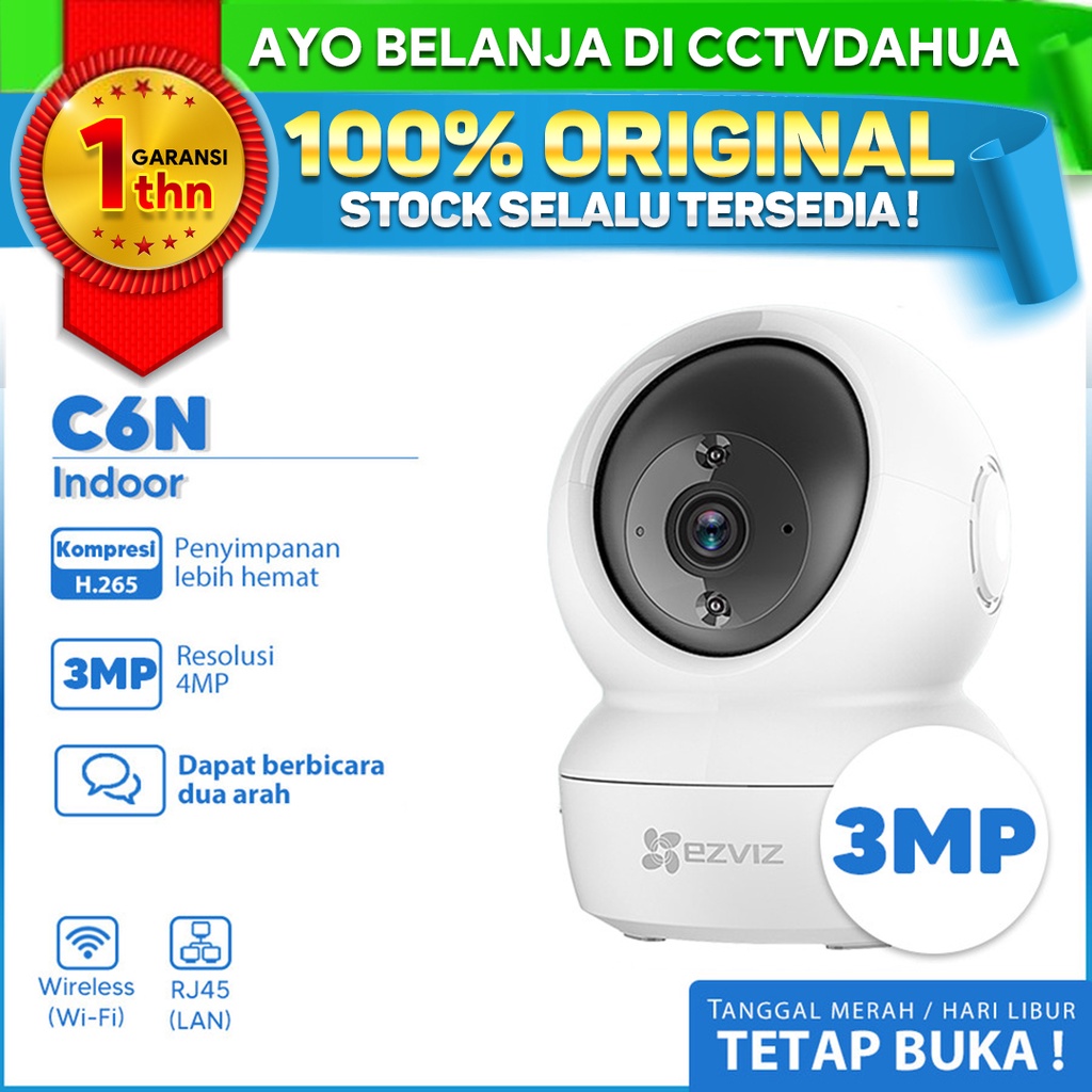 EZVIZ C6N 3MP 2K WIFI WIRELESS CAMERA CCTV SMART IP GARANSI RESMI INDO