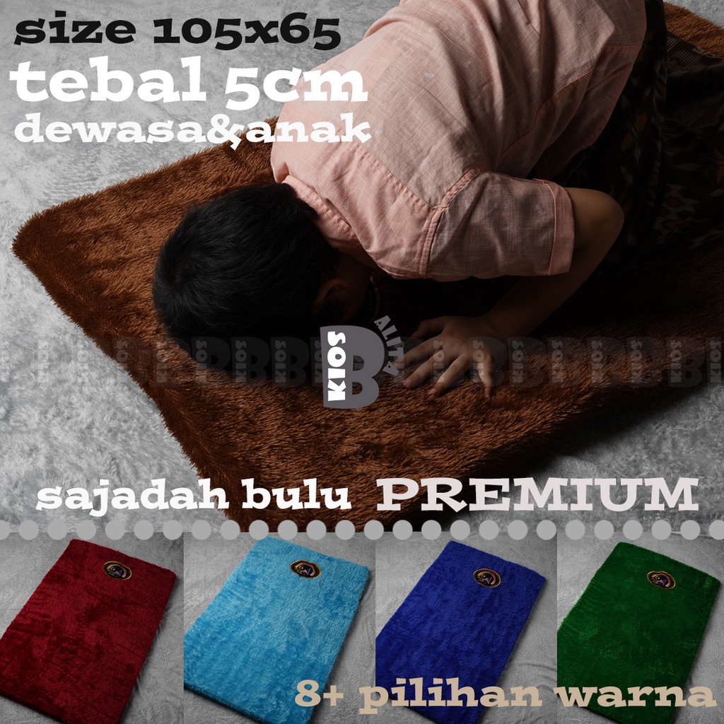 SAJADAH BULU RASFUR PREMIUM LEBIH LEBAR DAN TEBAL 5CM NYAMAN UNTUK SHALAT