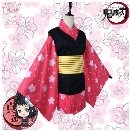 COSTUM COSPLAY MAKOMO KIMETSU NO YAIBA KIMETSU NO YAIBA YUKATA KIMONO KOSTUM