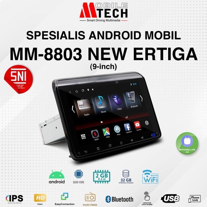 Headunit Double Din MM-8803 New Ertiga Mobile Tech 9" 2GB / 32GB .