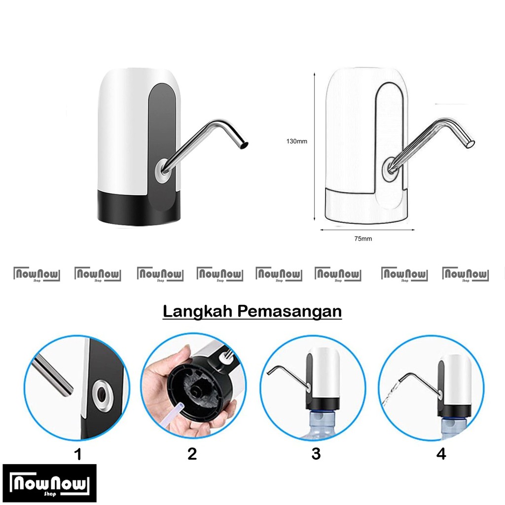 Pompa Air Galon Elektrik Portabel Recharge Able Dispenser Mini USB Charge Smart Button