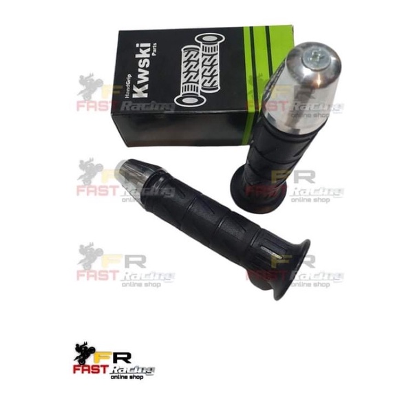 HANDGRIP MODEL KAZE KIRI KANAN EMPUK+JALU STANG Fu CHROME BERKUALITAS UNIVERSAL SEMUA MOTOR