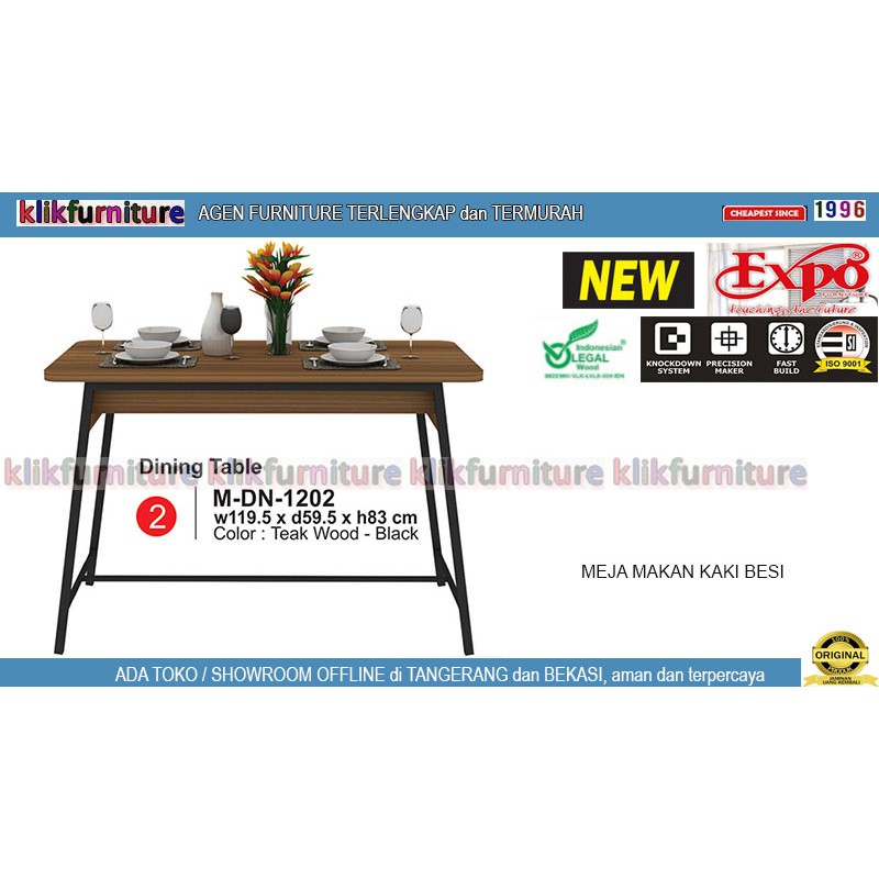 [sale] MDN 1202 EXPO Meja Makan Kaki Besi