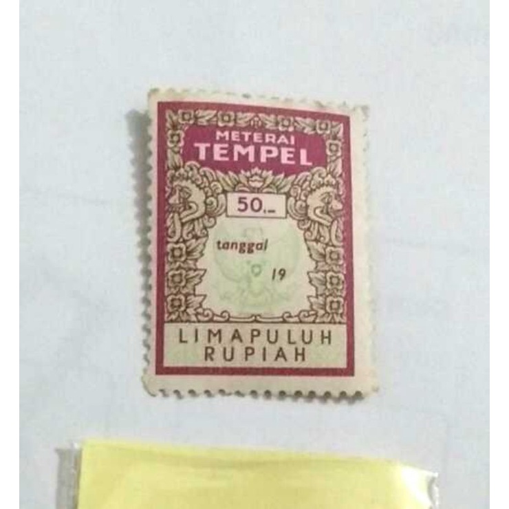 

Meterai tempel rp 50 model lama 19xx
