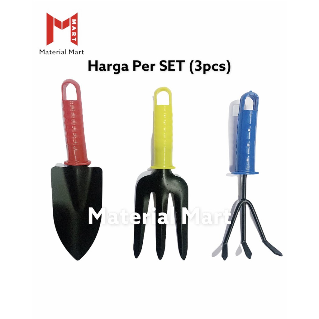 Garden Tools Set 3 pcs | Alat Kebun Berkebun Sekop Garpu Garukan MURAH | Material Mart