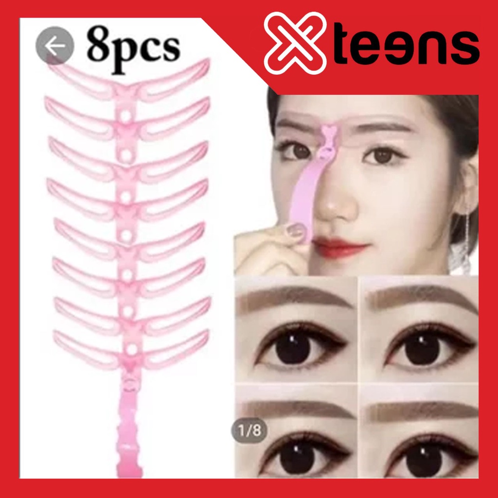 Cetakan Alis Isi 8 Tipe Model / Eyebrow Template Set - CETAKAN ALIS