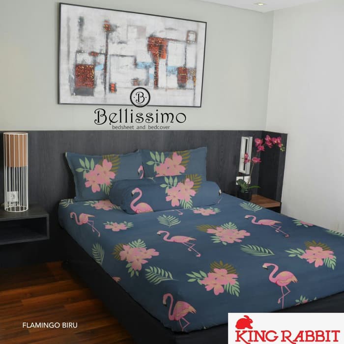 Sprei King Rabbit Uk  160 180   FLAMINGO BIRU