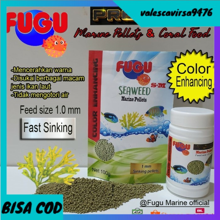 

⭐BISA COD⭐ Makanan ikan laut FUGU marine seaweed