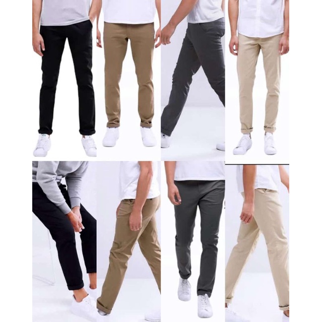 celana Chinos 3Second celana panjang celana kain pria