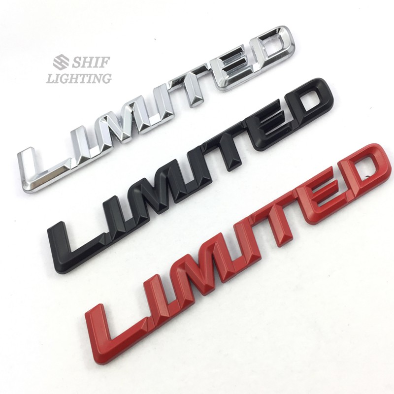 1pc Stiker Emblem / Badge Tulisan Limited Bahan Metal Untuk Bagasi Belakang Mobil