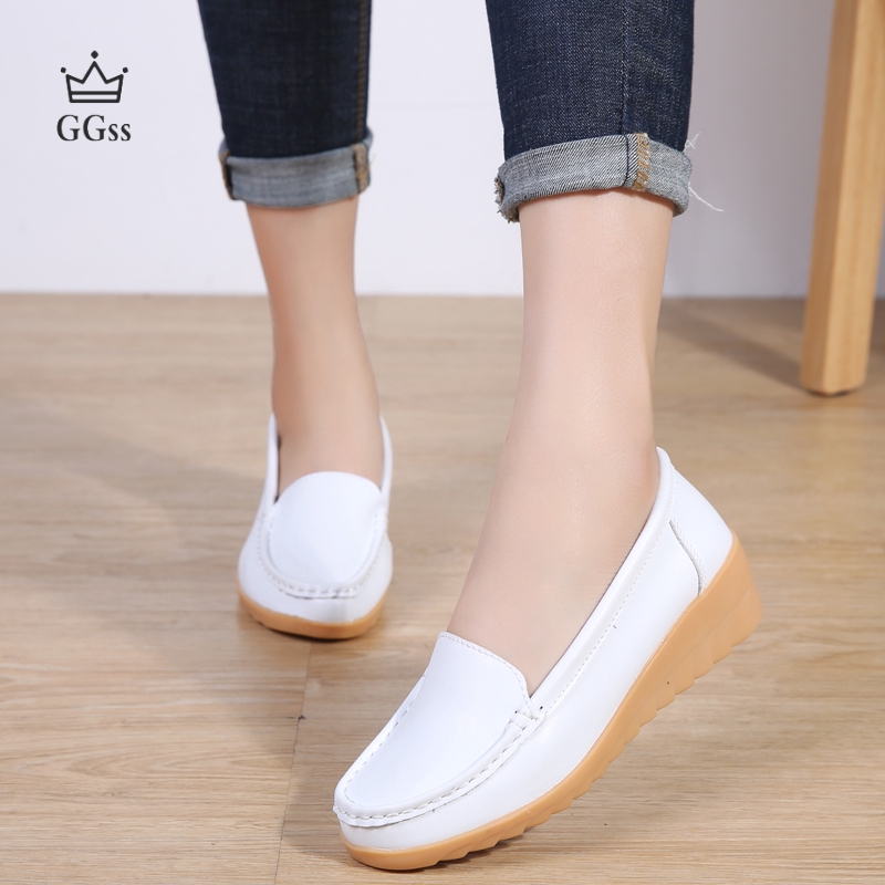 Wanita Wedges Putih Berongga Sepatu Perawat  Sepatu  Kerja 