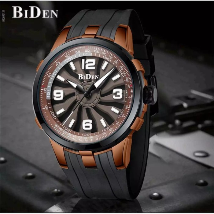 [Spesial Promo] JAM TANGAN PRIA ORIGINAL BIDEN TALI RUBBER ANTI AIR ARLOJI COWOK BARU