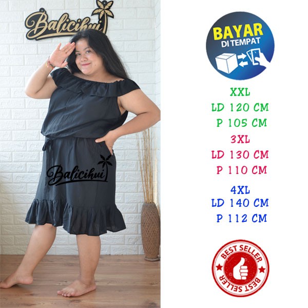 Balicihui Dress Mia Dress 4XL Jumbo Big Size Plus Size Dress Jumbo Wanita