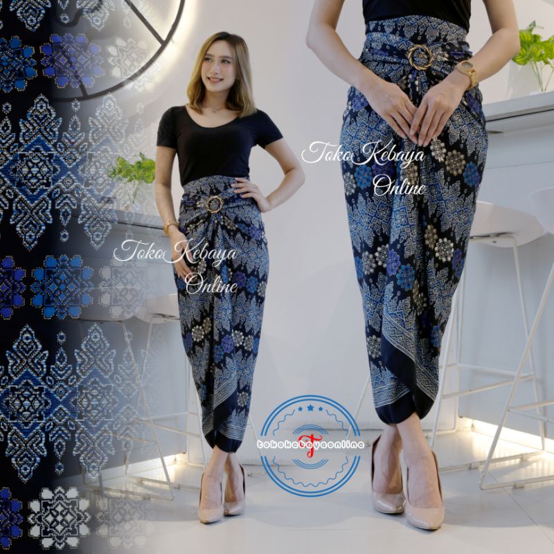 rok lilit batik / rok lilit batik kain lilit murah / lilit batik modern / 20 motif-toraja navy