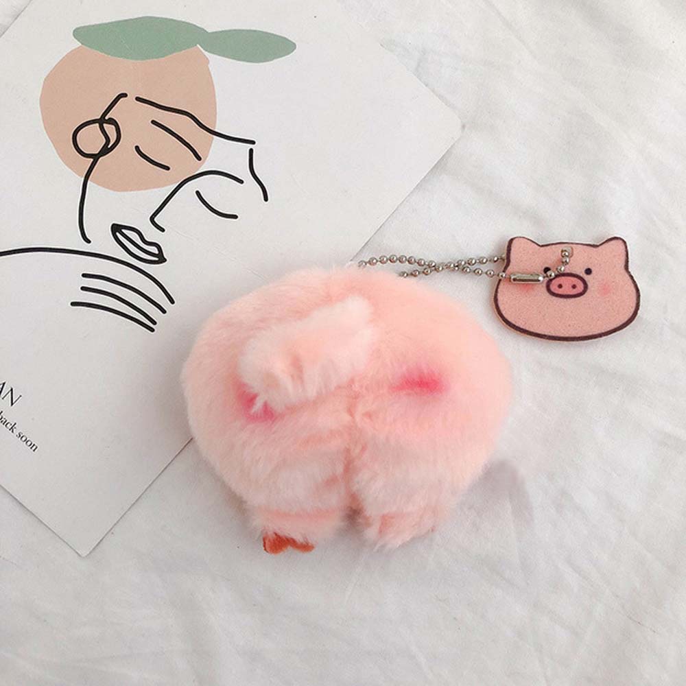 Needway  Cute Pig Keychain Wild Bag Pendant Plush Brooches PP Cotton Pig Head Pig Tail Cartoon Animal Fashion Pendant Couple Jewelry