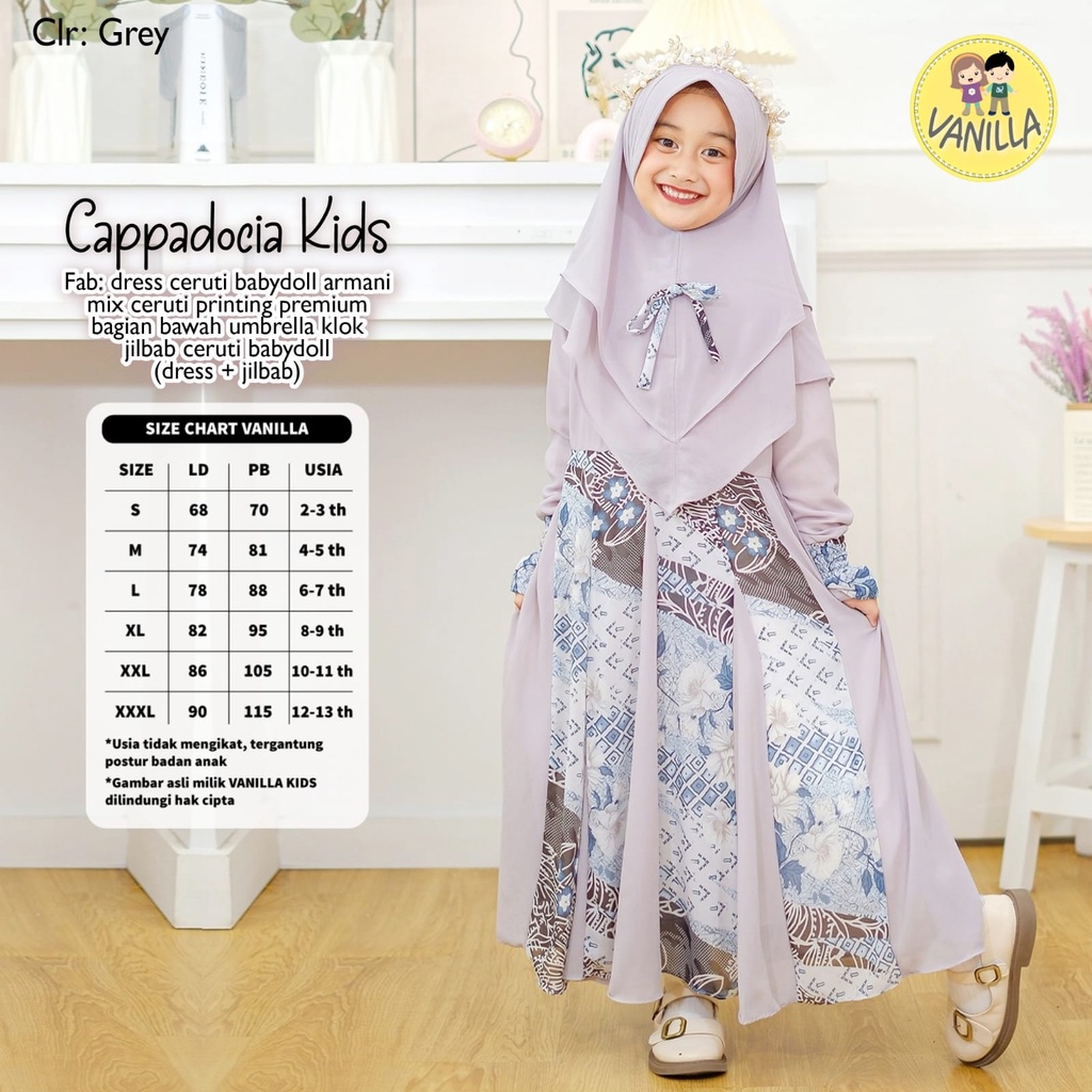 Cappadocia Kids By Vanilla | 020325 | Gamis + Jilbab Anak