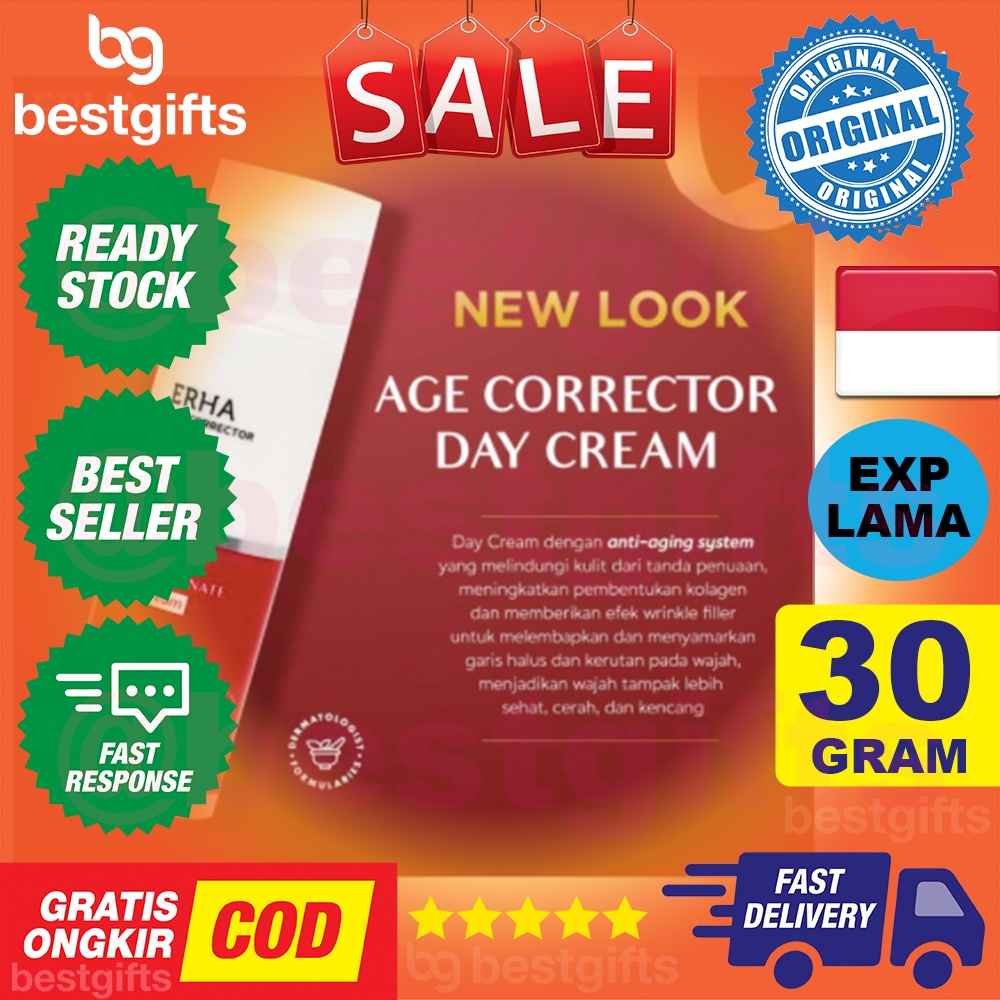 ERHA AGE CORRECTOR PEPTIDES HYALURONATE DAY CREAM PELEMBAB KRIM PAGI SIANG ANTI AGING PENUAAN 30 GRAM