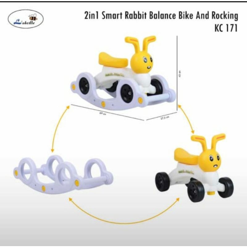 Labeille 2in1 Smart Balance Bike &amp; Rocking-Sepeda Anak