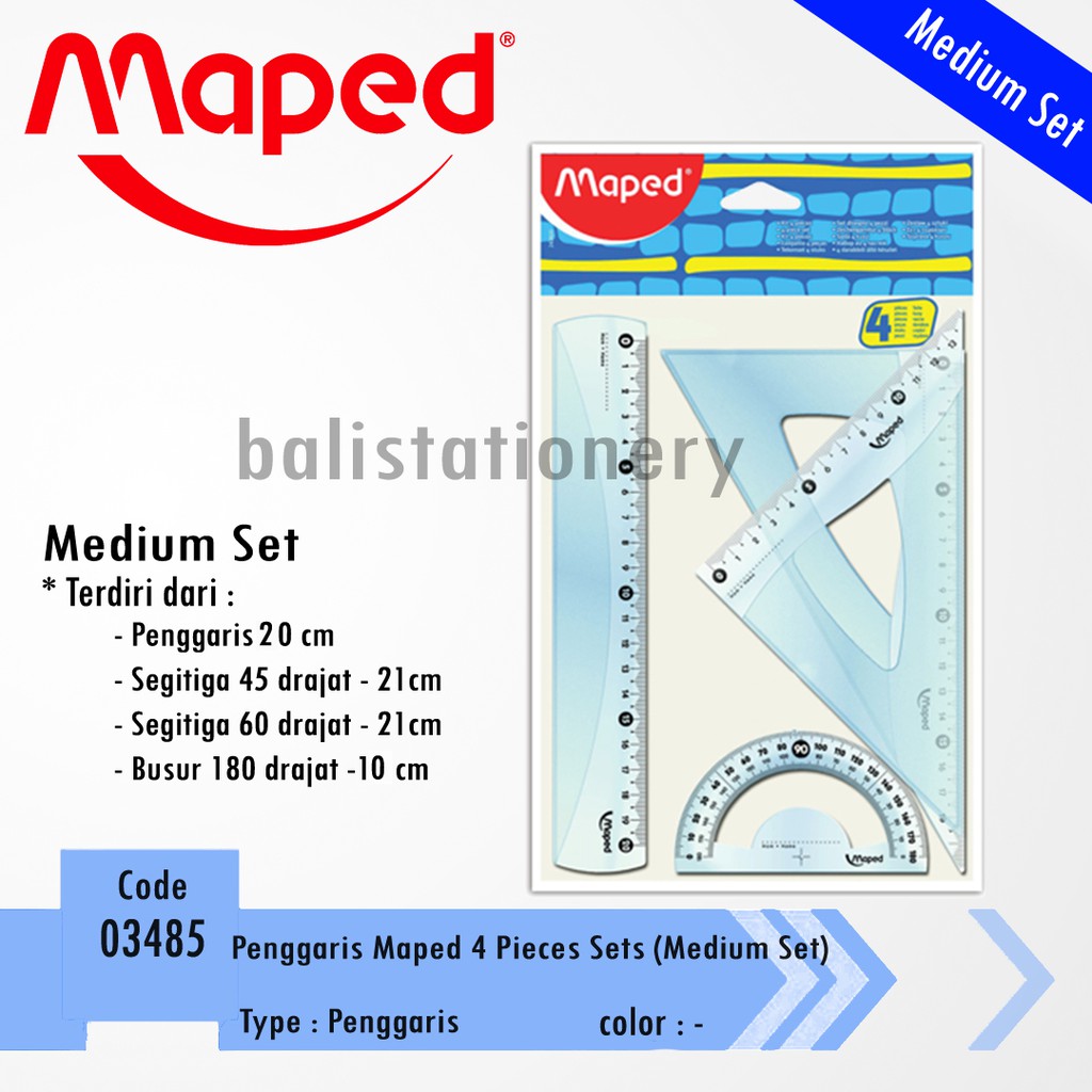 

Penggaris Maped 4 pieces sets (medium set)