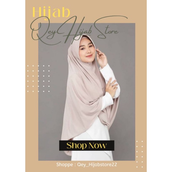 Hijab Khimar Bergo Hamidah Jumbo XL Spandek Jersey | Jilbab Bergo Simple Pad XL Spandek Jersey | Uku