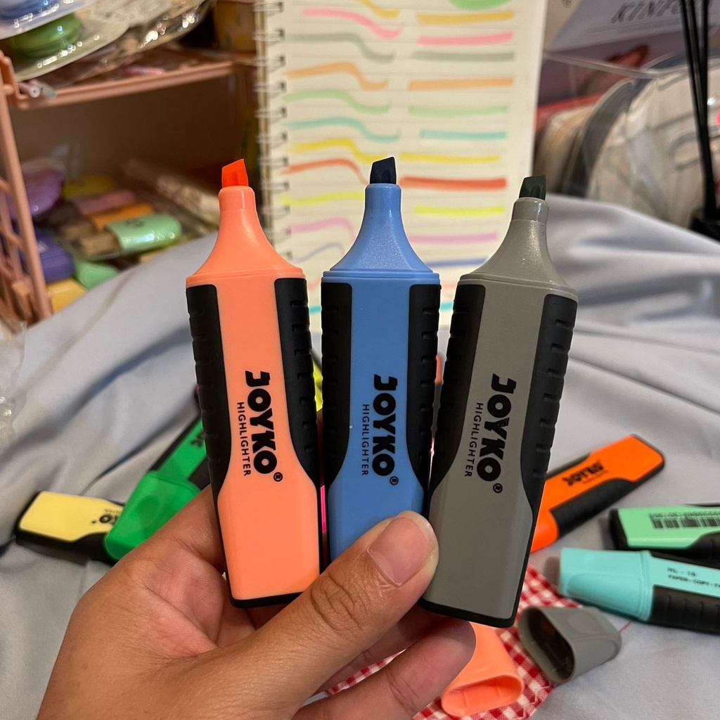 HIGHLIGHTER JOYKO WARNA WARNI STABILO UNIK READY BANYAK VARIAN LENGKAP BISA REQUEST WARNA STATIONARY IMUT ALAT TULIS SEKOLAH DAN KANTOR READY GROSIR DAN COD