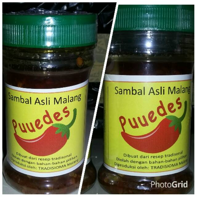 

Sambal PUUEDES Asli malang 150gram/botol