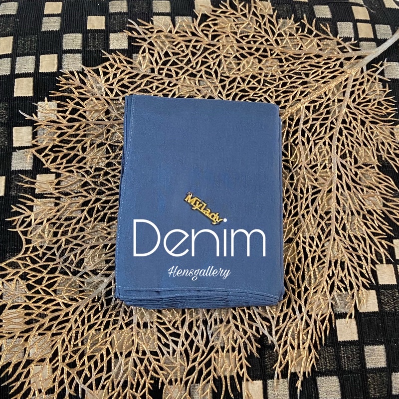 Part 1 Mylady Hijab Plain Voal Ultrafine by Myladyhijab dark mustard silver broken white optic white-DENIM