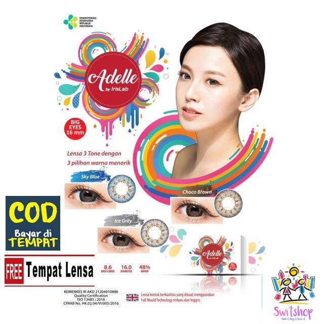 SOFTLENS MINUS DAN NORMAL ADELLE ICE GRAY 16MM (0.00 sd -6.00) GRATIS TEMPAT SOFLEN