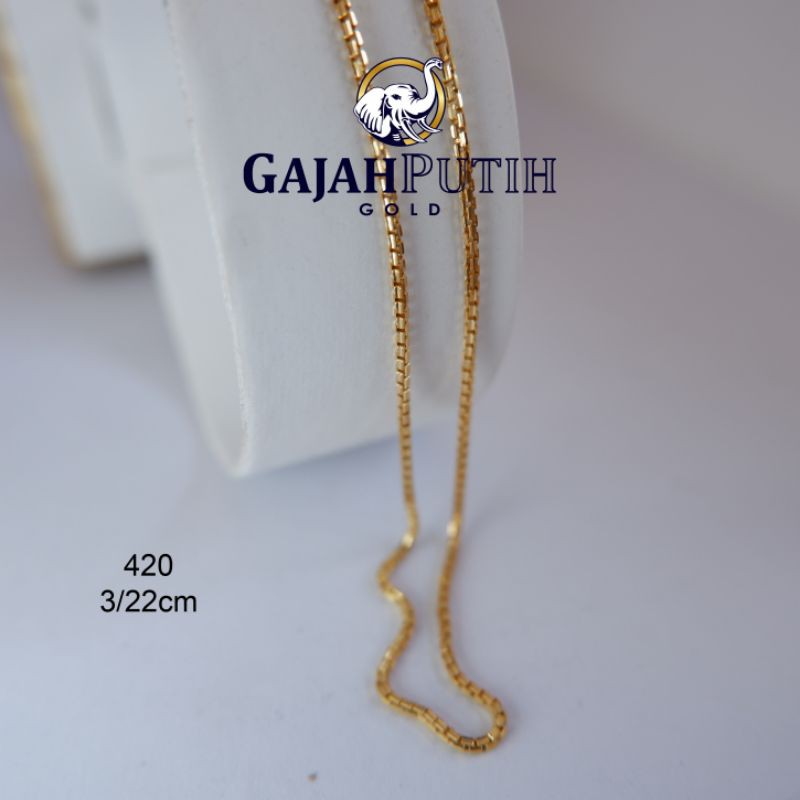 3gr Kalung Model Italy Kotak Milano Emas Asli Kadar 420 kodeN33022