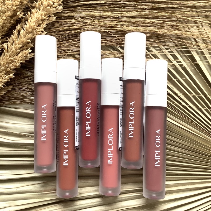 IMPLORA LIP VELVET MATTE LIPSTIK NUDE / Lip Cream Lip Matte Kosmetik Bibir BPOM HALAL