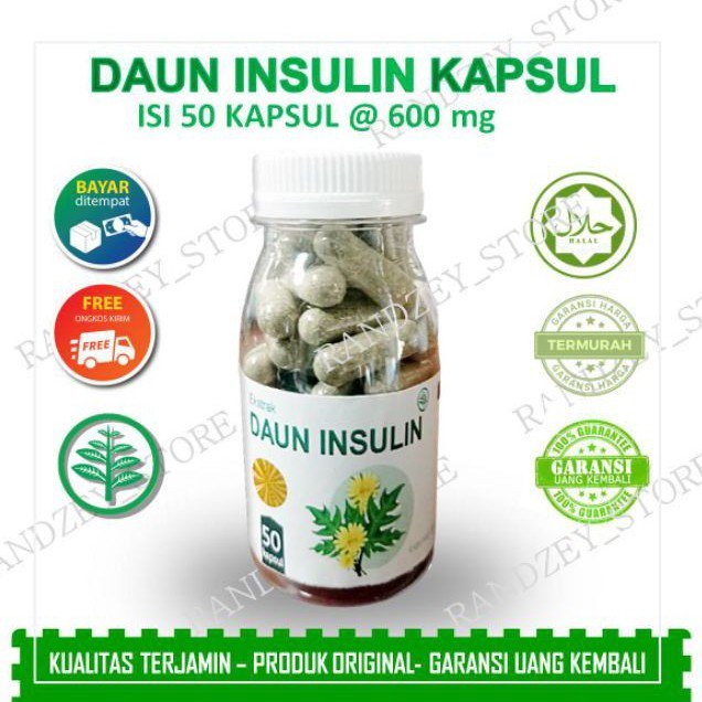 

obat diabetes herbal daun jamu suplemen insulin untuk kesehatan menurunkan gula darah isi 50 kapsul