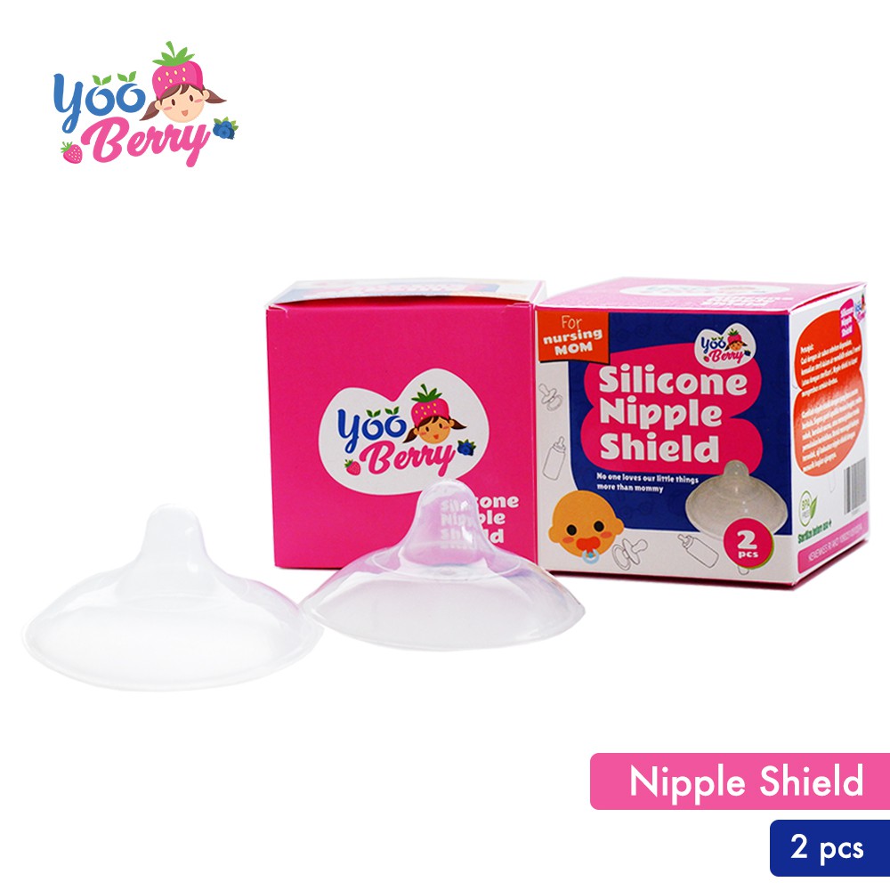 YooBerry 2 Pcs Silicone Nipple Shield Pelindung Puting Ibu Menyusui Perlengkapan Nursing Berry Mart