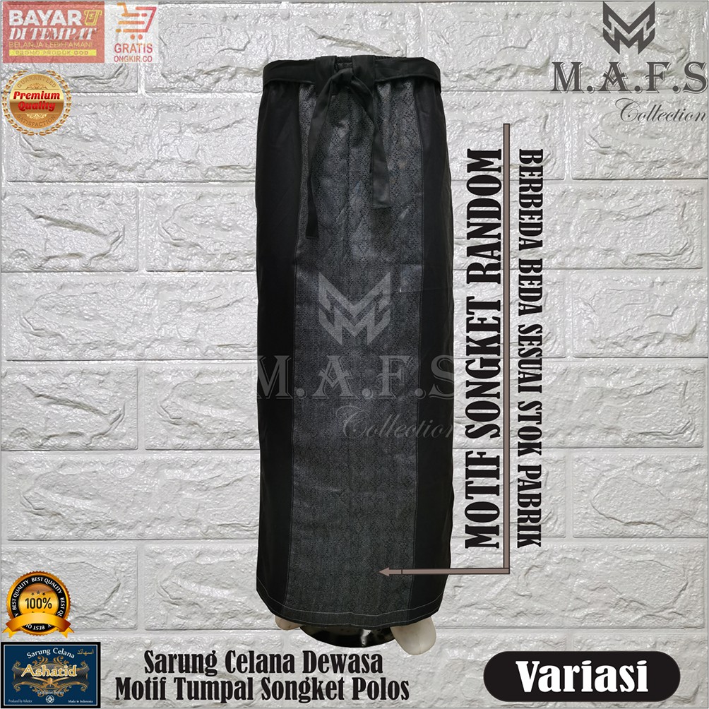 SARUNG CELANA DEWASA POLOS TUMPAL SONGKET KALIFA PREMIUM