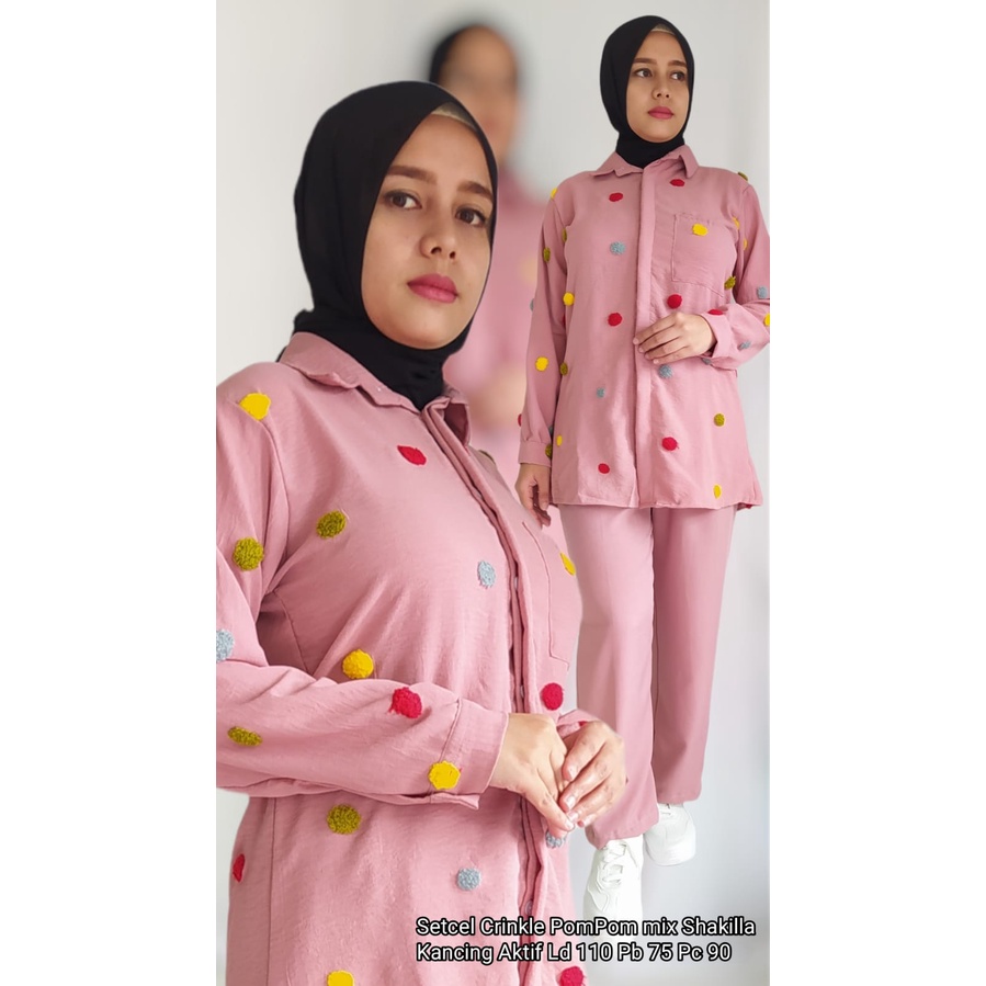 STELAN KRINGKLE P0M P0M / STELAN POMPOM DEWASA / STELAN KRINGKEL MOTIF / STELAN CRINKLE TIMBUL / ONE