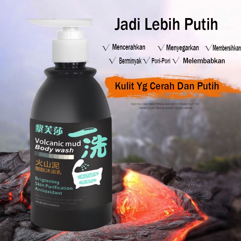 Cair Sabun Mandi Pemutih Body Wash Lumpur Vulkanik Pembersihan Dalam Gel Mandi Rawat Kulit Setelah Kena Sinar Matahari Memutihkan Dan Melembabkan Mengencangkan Kulit Mengecilkan Pori-Pori Mencerahkan Kulit Tampak Lebih Mudah Aroma Abadi 250ml