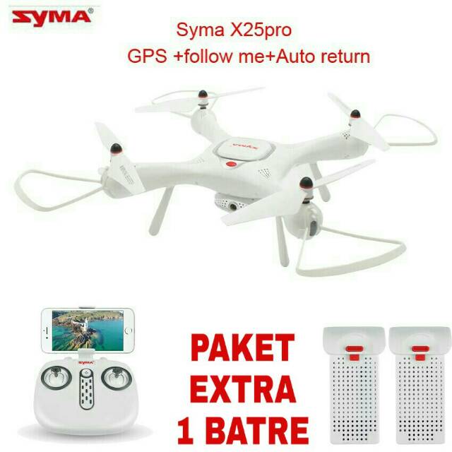 SYMA X25 PRO DRONE WIFI FPV DOUBLE GPS - SYMA X25PRO Extra 1 Battery