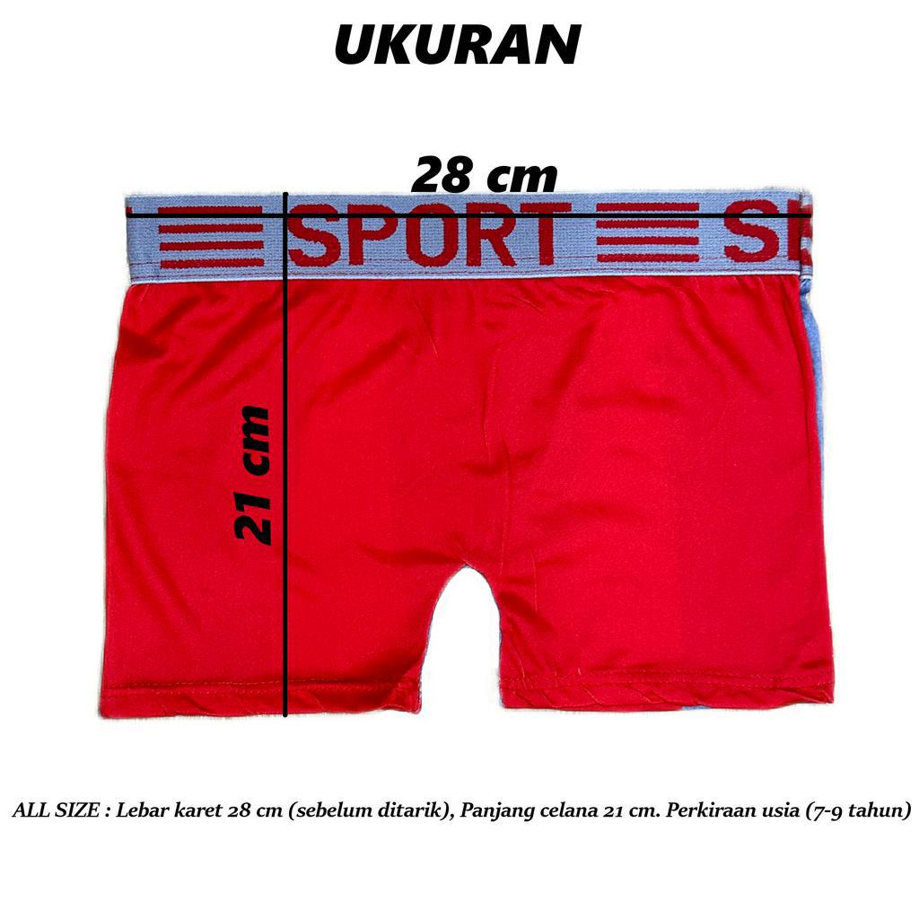 BAYIe - 6 PCS Celana Dalam / CD BOXER Anak laki-lak/Cowok SPORT / Kid's Underwear