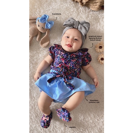 TALITHA / AUDY/ FLORIDA / DOMINIKA / MELODY  Baju Jumper Bunga Bandana Sepatu Pergi Lucu Fashion Anak Bayi Perempuan Cewek Terlaris Lucu