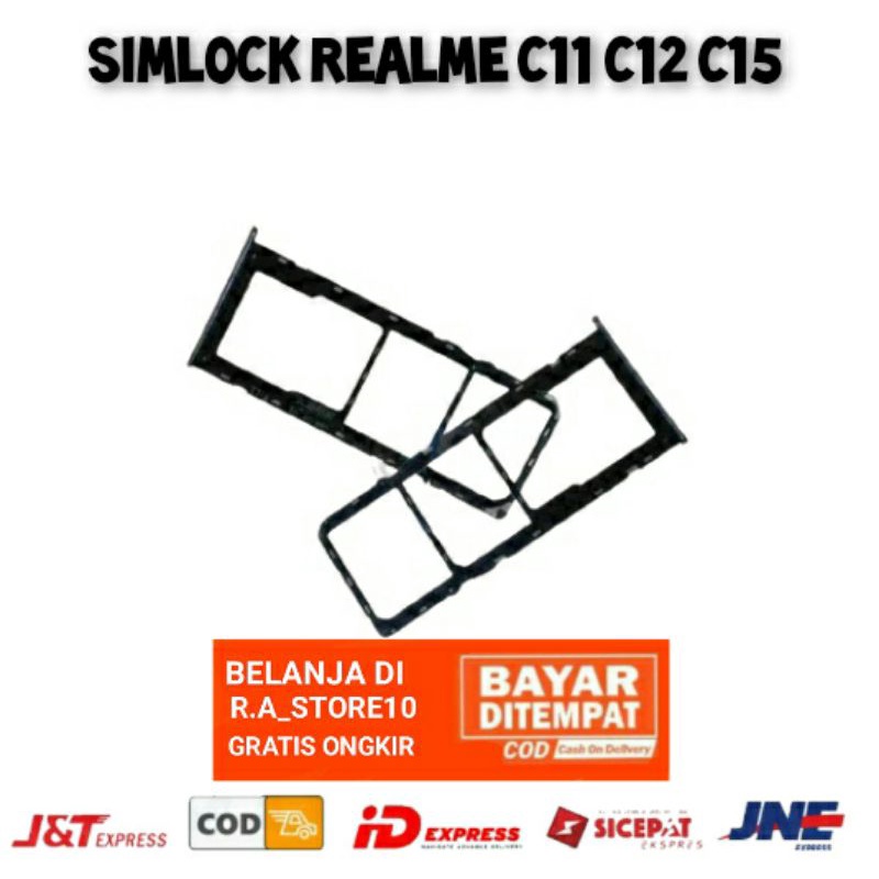 Simlock Simtray Realme C11 | C12 | C15 Sim Lock Sim Tray Slot Simcard Holder Dudukan Sim Card Ori