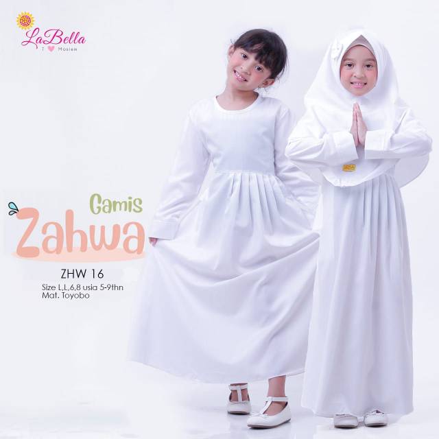 Gamis Manasik Putih Anak | Zahwa Labella Putih