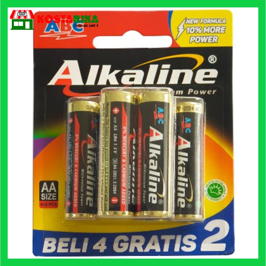 Baterai ALKALINE ABC AA Untuk Jam Dinding Dan Senter Multifungsi