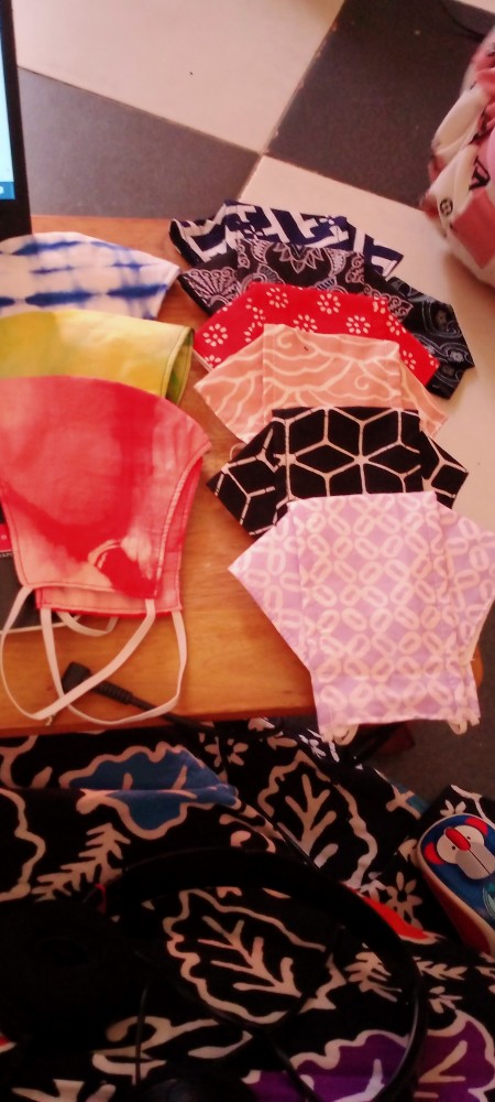 Masker Tye Die / Masker Motif Shibory 3 Lapis