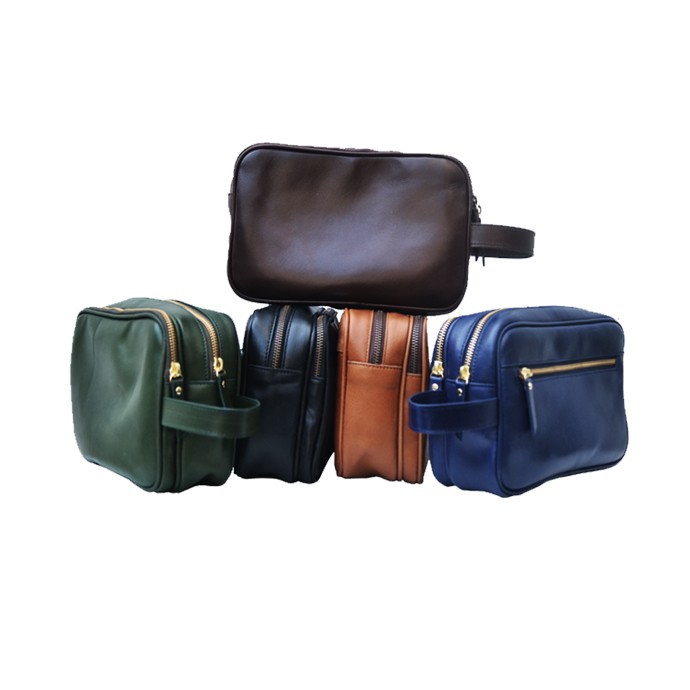 GK Janu Double Pouch - Pouch Kulit Asli Pria / Doppkit Kulit Pria / Handbag Kulit Pria